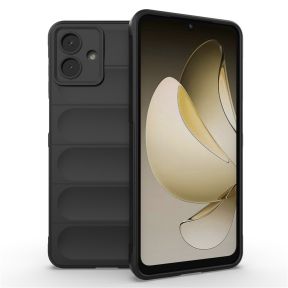 Samsung Galaxy A07 Silikone Cover Med Støddæmpende Bagside i Sort