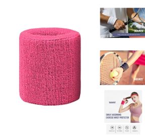 Rosa sports svedarmbånd på hvid baggrund