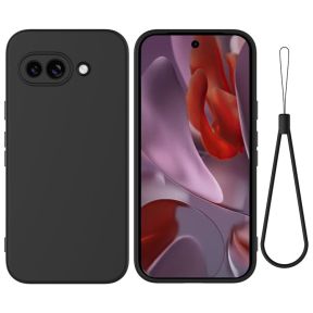 Google Pixel 9a Silikone Cover med Håndrem - Sort