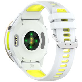 Silikone Rem til Garmin Forerunner 970 / 570 47mm / 265 – Hvid / Gul