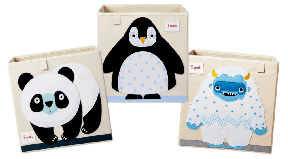 3 Stk. 3 Sprouts Opbevaringskasse (Panda, Pingvin, Yeti)