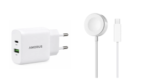 Oplader til Apple Watch med Kabel og 30W Adapter