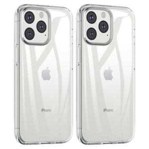 2x Gennemsigtig Silikone Cover til iPhone 14 Pro