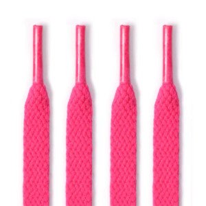 Flade Snørebånd i Polyester - 120 CM-Pink