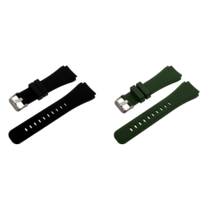 2 Stk Silikone Rem til Samsung Gear S3 / Galaxy Watch 46mm - Sort & Mørkegrøn