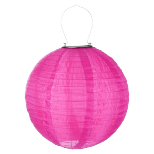 Solcelle Rispapirslampe, 20cm-Pink