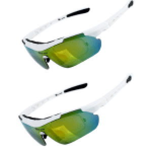 2x WB Bravo Cykelbriller med 5 Linser Hvid