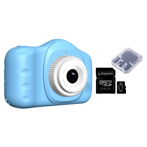 X500 Digital Kamera til Børn lyseblå & Kingston Canvas Select 32GB MicroSD inkl. adapter & Etiui