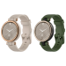 Pakke m. Silicone Rem til Garmin Lily Beige & Silicone Rem til Garmin Lily Mørkegrøn