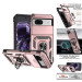 Google Pixel 8a Cover med Kamera-beskyttelse & Ring-holder - Rose Gold