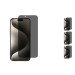 3 stk. iPhone 16 Pro Max Beskyttelsesglas / Skærmbeskyttelse / Privacy Glas 