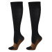Sorte Elastiske Nylon Kompressionsstrømper til Sport & Rejser-Large (Str. 40-44)
