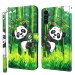 Panda Læder Flip Cover med Hank til Samsung Galaxy A05S