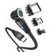 3-i-1 90 Grader Opladningskabel - USB-C til Micro USB, Type-C og Lightning-1 meter