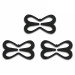 3 stk BH-stropper Clips - Sommerfuglformet - Sort
