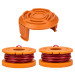 2 stk. Spoletråd (WA0010) & 1 stk Spolekappe (WA6531) til Worx – 1,6 mm 