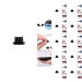 10 stk. Beskyttelsesdæksel / Støvdæksel til Lightning & Micro USB Opladningsport, Anti-Støv - Sort