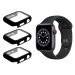 3 stk Apple Watch 4 / 5 / 6 / SE / SE (2022/2023) Hard Case med Skærmbeskyttelse / Beskyttelsesglas - 44mm-Sort