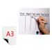 Magnetisk Whiteboard m. 2 tusser -A3