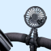 Transportabel Blæser til Barnevogn / Ventilator med 3 Styrker, Lys & Blækspruttedesign - Sort