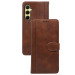 Samsung Galaxy A56 5G Flip Cover - Læder Struktur & Magnetlukning - Brun