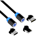 2 Stk 3-i-1 Magnetisk Opladerkabel - 1 Meter & 2 Meter