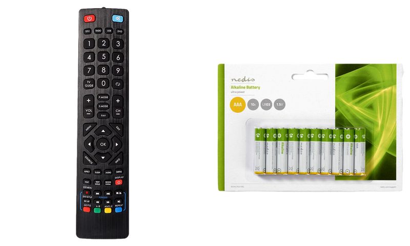 Pakke m. 1stk Universal Fjernbetjening til Blaupunkt TV & 1stk 10-Pak AAA Batterier 