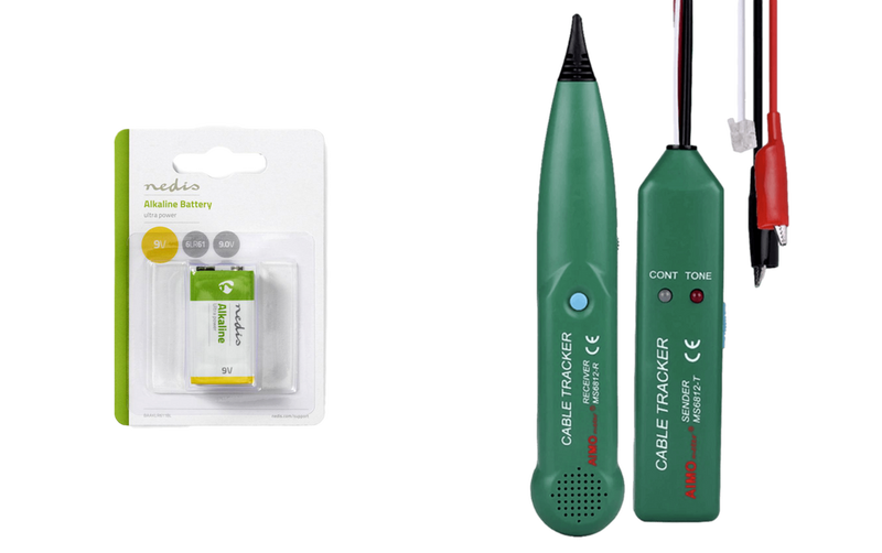 Pakke m. 1stk 9V Batteri  & 1stk Kabelsøger til Robotplæneklipper