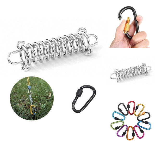 Billede af teltkrog med D-ring i rustfrit stål og aluminium