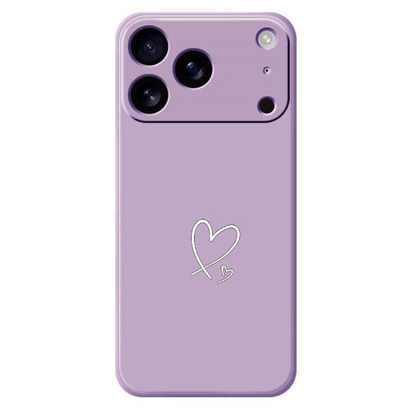 iPhone 17 Pro Silikone Cover med Hjerter - Lilla