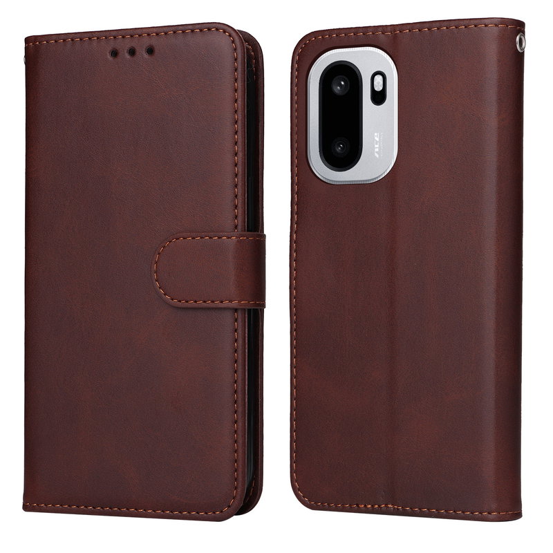 Flip Cover til OnePlus 15R med Kortholder og Stander - Brun