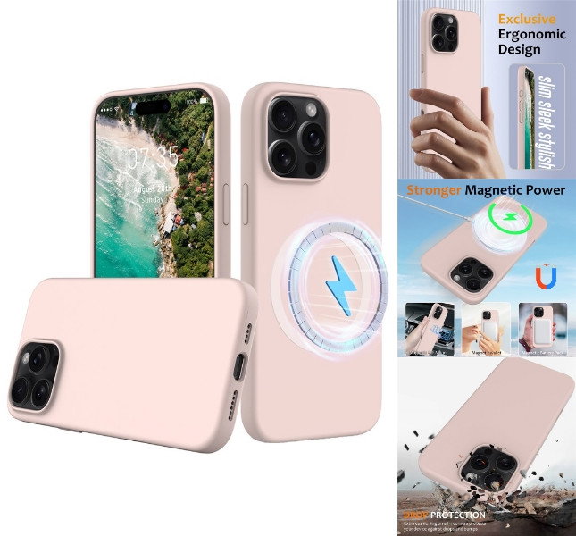 Lyserødt iPhone 16 Pro silikone cover