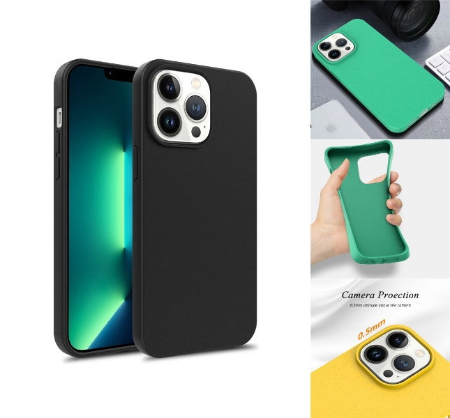 Sort biologisk nedbrydeligt iPhone 16 Pro Max cover