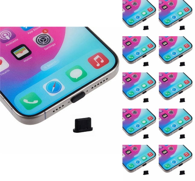 USB-C beskyttelsesprop i sort silikone