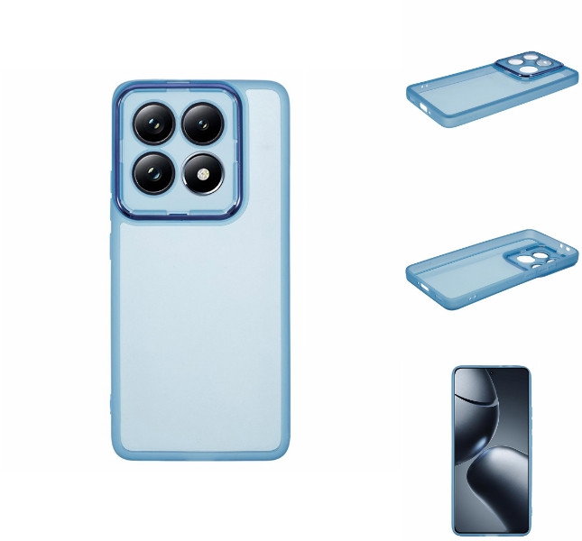 Xiaomi 14T Pro transparent blå telefoncover set forfra