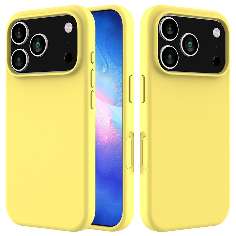 iPhone 17 Pro Silikone Cover med Blød Inderside - Gul