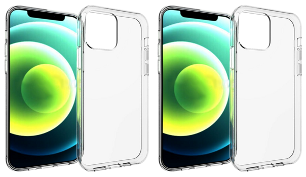 2x Transparent TPU Cover til iPhone 13 Pro