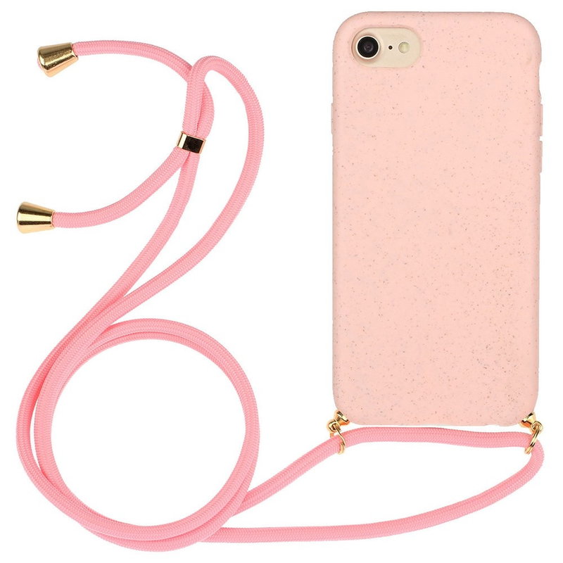 Silikone Cover med Snor til iPhone 7 / 8 / SE (2020) - Lyserød