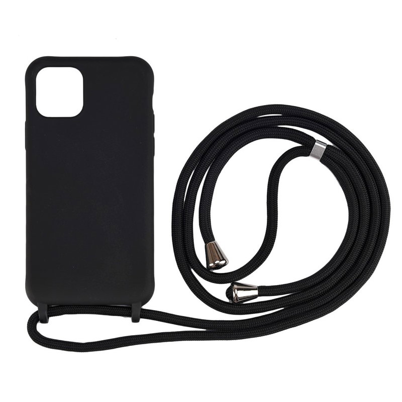 Silikone Cover med Snor til iPhone 11 -Sort