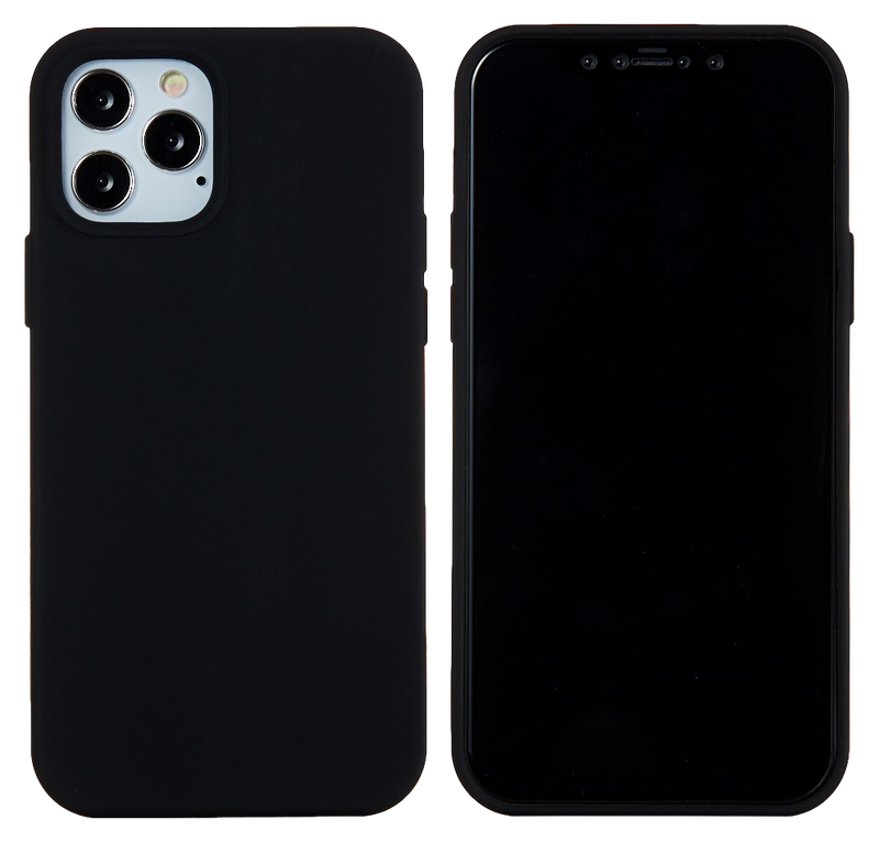 Matte Slim Silikone Cover til iPhone 12 Mini-Sort