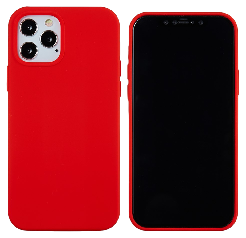 Matte Slim Silikone Cover til iPhone 12 Pro Max-Rød