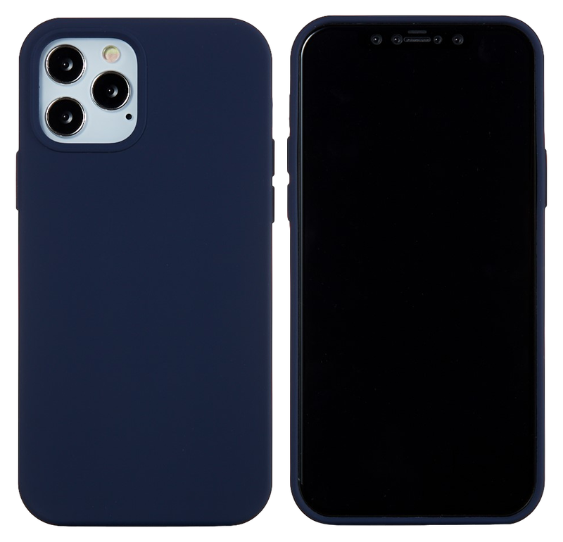 Matte Slim Silikone Cover til iPhone 12 Pro Max-Mørkeblå