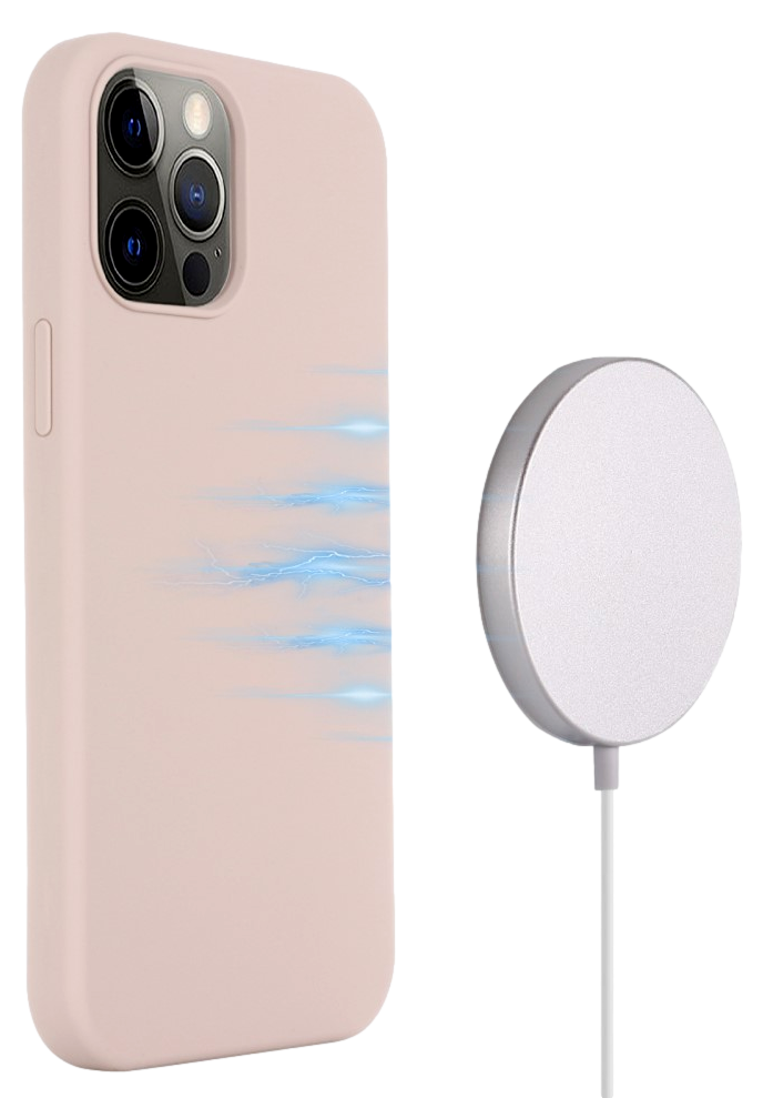 Silikone Cover til iPhone 12 / 12 Pro med MagSafe-Lyserød
