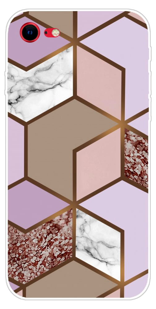 Marble TPU Cover til iPhone 7 / 8 / SE (2020) - Pink