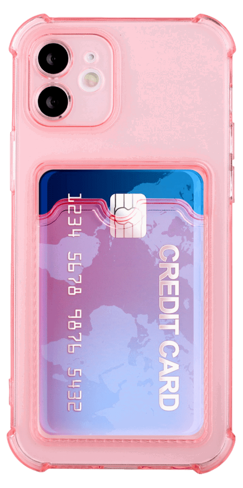 Cover med Gennemsigtig Kortholder til iPhone 11-Pink