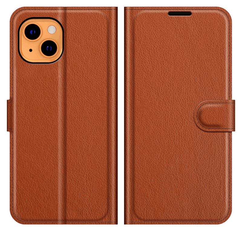Graviera Flip Cover til iPhone 13-Brun
