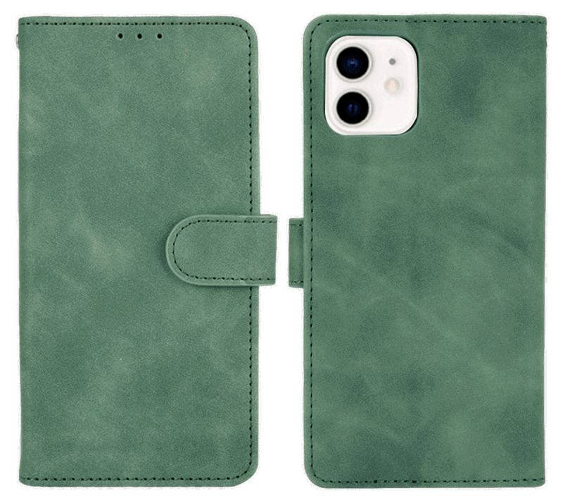 Vintage Læder Flip Cover til iPhone 13-Grøn