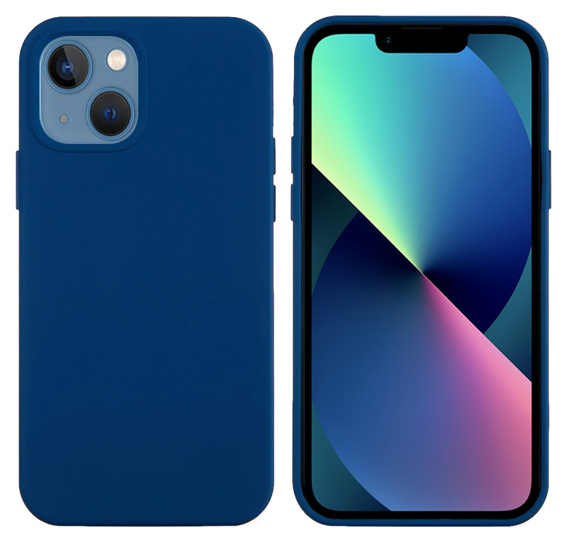 Soft Matte Silikone Cover til iPhone 13-Mørkeblå