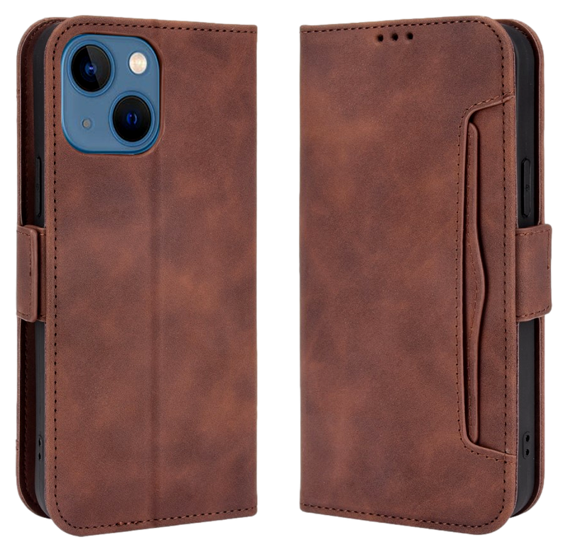 Kortholder Flip Cover til iPhone 13-Brun