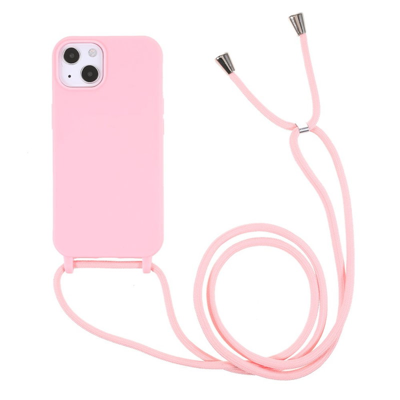 Silikone Cover med Snor til iPhone 13-Lyserød
